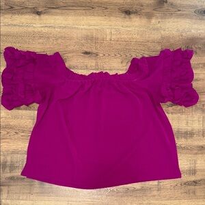 VINCE CAMUTO Women's Off-Shoulder Ruffle Top - Pink